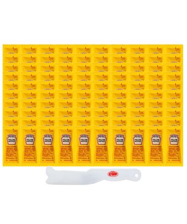 Heinz Mustard Single Serve Packets 100 count with By The Cup Spatula Knife