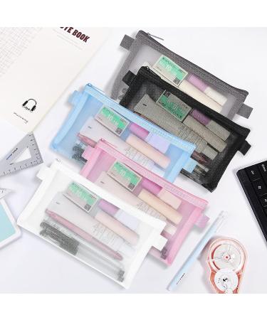 Classycoo Mesh Pen Bag 5 PCS Zipper Mesh Pencil Bags Multifunctional Makeup Bag A-5 Colors - Buy Online on SooperMarket.com