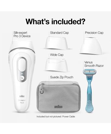 Braun Silk Expert Pro 3 PL3221 IPL Hair Removal System for Women and Men | FDA Cleared for Body & Face | Head-to-Toe Usage | Includes 3 Extra Caps - Buy Online on SooperMarket.com