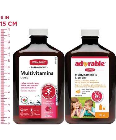 Wampole Duo Adult Multivitamins Liquid and Adorable Kids Multivitamins Liquid 2 x 350 ml - Buy Online on SooperMarket.com