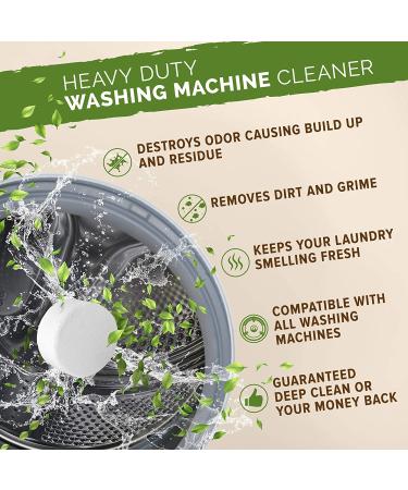 Renuv Washing Machine Cleaner Tablets - 40g Eco-Friendly Solution for Front Load, Top Load, HE Machines - Deep Cleans and Dissolves Slowly for Maximum Effect - Buy Online on SooperMarket.com
