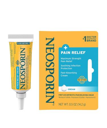 Neosporin Maximum Strength Pain Relief Cream - First Aid Antibiotic & Analgesic for Cuts Scrapes & Burns - Polymyxin B & Pramoxine HCl 0.5 oz | Shop Internationally - Buy Online on SooperMarket.com