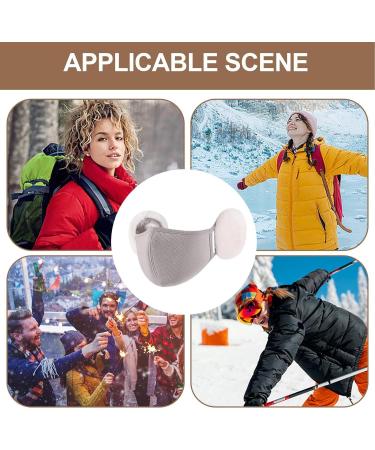 Visiblurry Kawaii Cloud Shape Face Cover | Plush Rabbit Fur Ear Warmer & Slim Winter Protection - Buy Online on SooperMarket.com