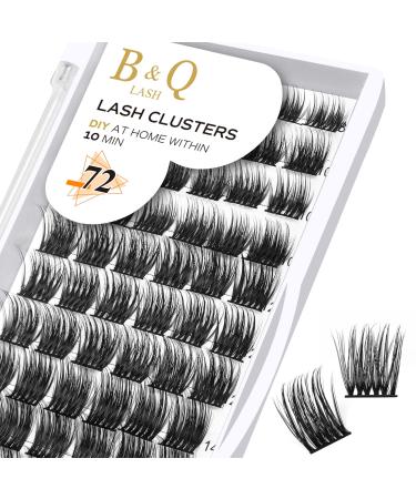 Cluster lashes 72 Clusters B&Q Lash Clusters D Curl Individual Cluster Lashes Natural Eyelash Clusters DIY Lash Extensions Soft Fluffy Cluster Eyelash Extensions (UK-FD-B42-D-8-16MIX) D-8-16 MIX B 42
