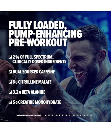 LIMITLESS Magnum 504g - Muscle Workout Powder Sport Pre Workout for Men and Women May Assist & Support Increase Energy Focus and Endurance - Pink Lemonade - Buy Online on SooperMarket.com