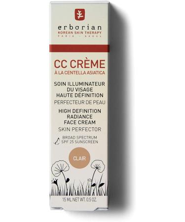 Erborian Korean CC Cream Skin Perfector SPF25 - Clair 15 ml & CC Cream with Centella Asiatica Lightweight Skin Perfector Tinted Moisturiser and Brightening Face Cream - 15ml - Buy Online on SooperMarket.com