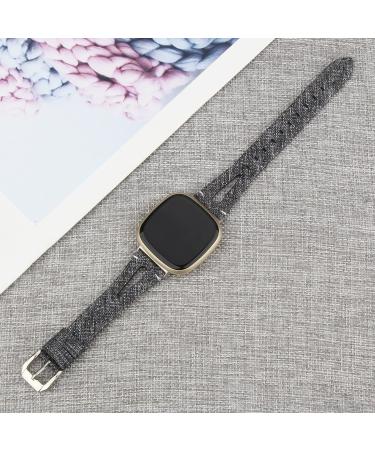 EverSnows Slim Woven Bands for Fitbit Sense/Versa 3 - Soft Fabric Canvas Sport Strap for Men and Women - Charcoal - Buy Online on SooperMarket.com