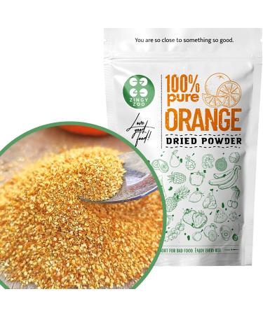 Pure Dried Orange Peel Powder | Whole Dried Fruit Orange Zest | Coarse Dried Orange Peel - for Turkish Tea Cheesecake Cake Topping Protein Smoothie Clensing Powder Citrus Tea Powder (coarse Powder)