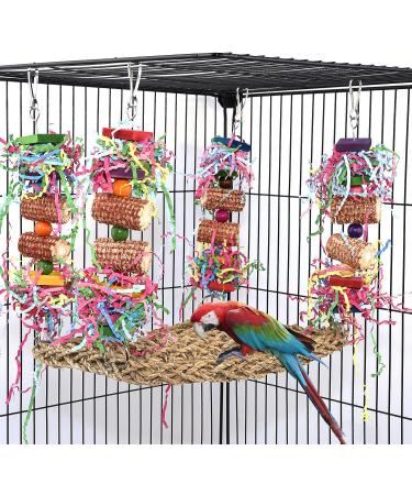 Red Parrot Swing Chewing Toy for Conures, Cockatiels, African Greys, Cockatoos, and Amazon Parrots - Buy Online on SooperMarket.com