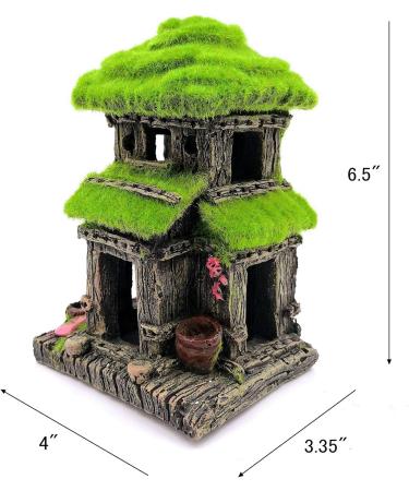M2cbridge Aquarium Decorations Fish Hideout House Betta Cave with Green Lifelike Moss (Style 3) - Buy Online on SooperMarket.com