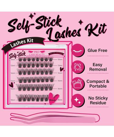 48Pcs Self Adhesive Cluster Lashes | Reusable, No Glue Needed | Easy to Use Velvety D-10-18 Mix - Buy Online on SooperMarket.com