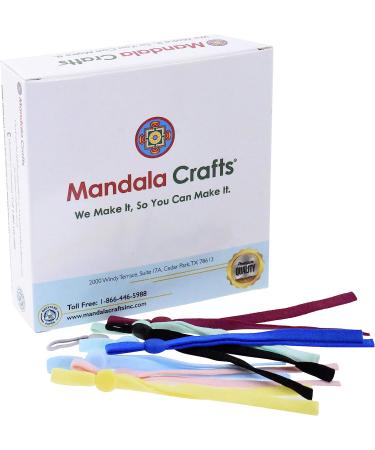 Mandala Crafts 1 Inch Elastic String with Cord Lock for Face Mask - 100 Multi Color Pack | Adjustable Ear Loop Strap for DIY Mask Making - Buy Online on SooperMarket.com