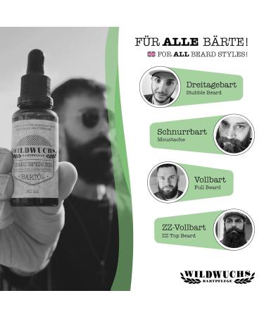 Wild Growth Beard Care - Natural Vegan Beard Oil with Argan Oil & Wood Fragrance | 30 ml - Buy Online on SooperMarket.com