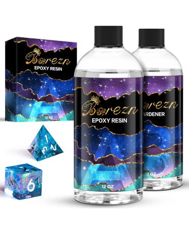 Bsrezn Clear Epoxy Resin 24OZ  Crystal Clear Hard Casting Resin and Hardener Apoxy Resina Epoxica Transparente 2 Part Resin Art Supplies for Jewelry Making Molds Crafts -Anti Yellowing-Fewer Bubbles