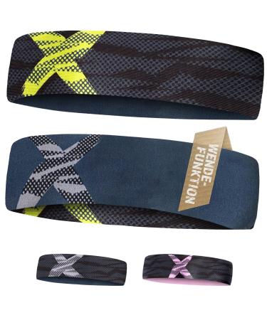Headband Sport X - thin ultra-light highly elastic - sweatband and hairband for men women and children NEON X single pack