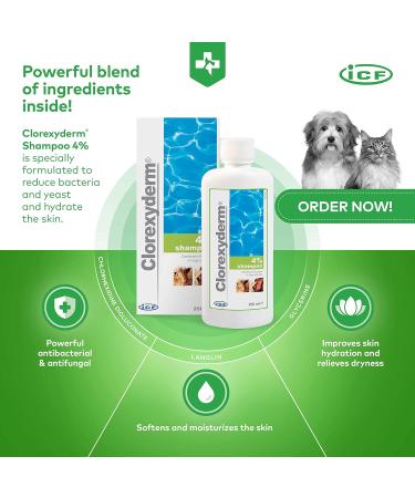 ICF Clorexyderm Shampoo 4% for Dogs & Cats - 250 ml | Best International Shipping - Buy Online on SooperMarket.com