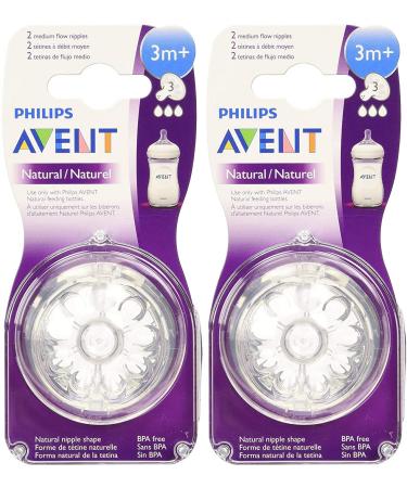 Philips Avent Natural Nipple Medium Flow - 4 Pack
