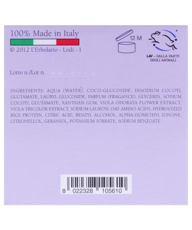 LErbolario Shower Gel Accordo Viola 10.1 oz - Moisturizing Floral Powdery Body Wash with Violet Extracts - Cruelty-Free International Shipping - Buy Online on SooperMarket.com