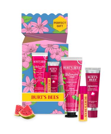Burt's Bees gift set watermelon hand cream lip balm and tinted lip balm in the tube I love melons Limited Edition 1 piece (1 Pack) You're one in a melon