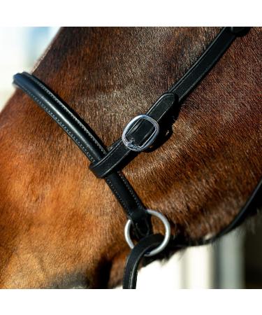 HORZE Genuine Leather Cross-Under Bitless Bridle with Web Reins - Black US Horse - Buy Online on SooperMarket.com