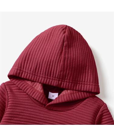 PatPat Toddler Hoodie | Burgundy Hooded Sweatshirt for Toddler 1-2 Years - Buy Online on SooperMarket.com