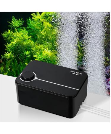Boxtech aquarium air pump aquarium adjustable fish oxygen pump with double outlet 5W 2l / min aquarium air pump for 10-150 gallon tanks (only air pump) 5W black