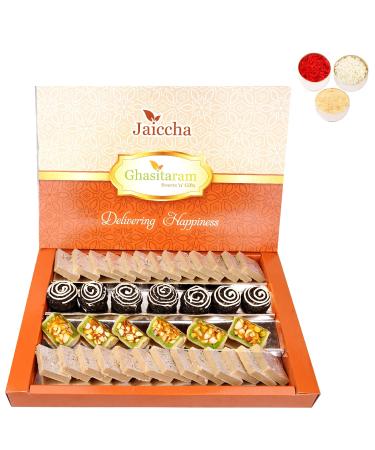 Jaiccha Ghasitaram Bhaidooj Gifts for Brothers Dryfruit Fancy Sweets with Kaju Katli 800 GMS