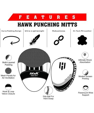 Hawk Sports All-Black Leather Punching Mitts for Martial Arts and Boxing Training - Men, Women, Kids - Buy Online on SooperMarket.com