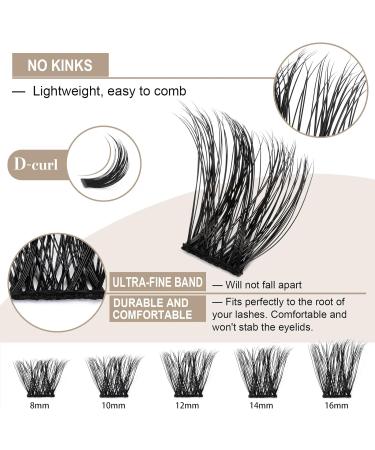 B&Q Eyelash Extension Kit B06 - 72Pcs Individual Lashes DIY Cluster Kit with Tweezers and Bond Remover | D-8-16 MIX B 06-Kit - Buy Online on SooperMarket.com