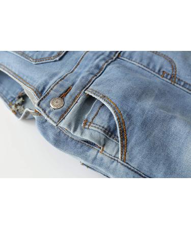KIDSCOOL SPACE Baby Boy Girl Denim Overalls | Toddler Slim Cute Jumper 3-4 Years Light Blue-2107 - Buy Online on SooperMarket.com
