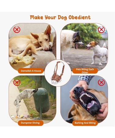 PETCUTE Metal Dog Muzzle - Anti-Biting Barking & Eating Safety Basket - Durable Adjustable Muzzle for Dogs - Brown - Buy Online on SooperMarket.com