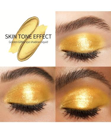 Liquid Gold Glitter Eyeshadow | Long-Lasting Metallic Shine for Halloween & Christmas Party Makeup - Buy Online on SooperMarket.com