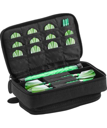 Casemaster Plazma Plus, 3 Dart Case for Soft and Steel Tip Darts Features Large Front Mobile Device Pocket, Built-in Storage Tube and Pockets for Flights, Tips, Shafts, and Personal Items Black Trim