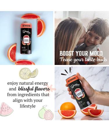 Betweener Sparkling Water & Energy Drink: Healthy Seltzer with L-Theanine, Vitamins, Electrolytes, Real Juice - Variety Pack (12 Pack) - Buy Online on SooperMarket.com