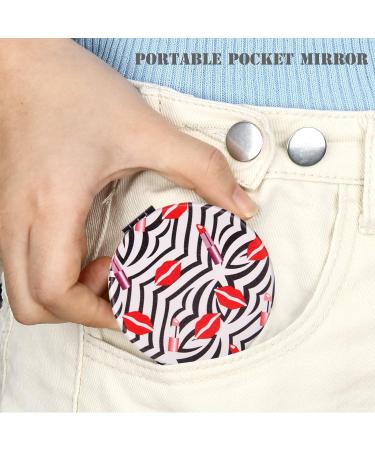 Compact Vanity Makeup Mirror for Women Girls Red Elegant Travel Cosmetic Mirrors for Pocket Purse Wallet Handbag Portable Magnifying Handheld Small Mirror - Buy Online on SooperMarket.com