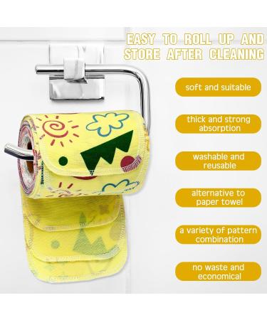 Vitalcozy Reusable Toilet Towels | Washable Bidet & Kitchen Towels | Absorbent Cotton Paperless & Eco-Friendly Tea Towels with Bright Flower Design - Buy Online on SooperMarket.com