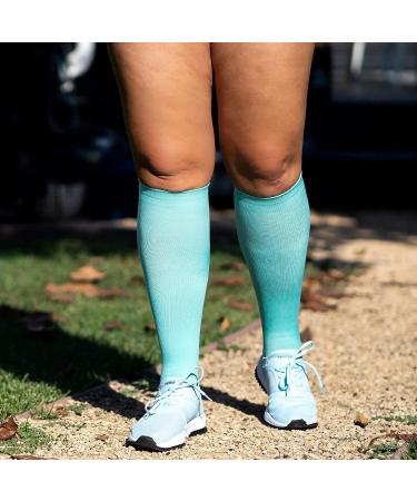 Extra Large Wide Calf Compression Socks 15-20 mmHg - 3 Pairs | For Nurses, Running, Pregnancy & Travel | Men & Women Support - Buy Online on SooperMarket.com
