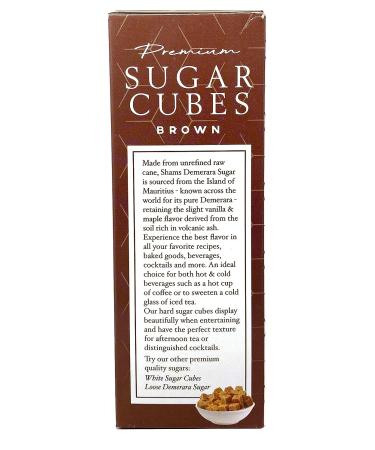 Shams Kosher Sugar Cubes - Non-GMO, Vegan, Certified Kosher, Brown Demerara Sugar for Coffee, Cocktails, Tea - 17.6 Ounce - Buy Online on SooperMarket.com