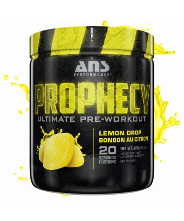 ANS Performance Prophecy Pre Workout Powder (20 servings 14.5 oz) Gluten Free Pre-Workout Formula - Energy & Strength - Sugar Free- Increase Power & Workout Volume (Lemon Drop)