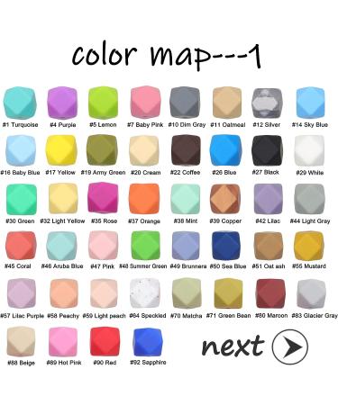60Pcs Hexagon Silicone Beads 14mm - DIY Bracelet & Necklace Making Kit | Soft & Colorful Loose Beads for Handmade Women's Jewelry - 62 Colors - Buy Online on SooperMarket.com