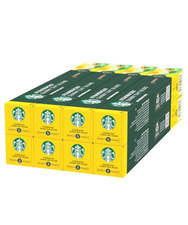 STARBUCKS Sunny Day Blend by Nespresso Light Roast Coffee Capsules 8 x 10 (80 capsules) 10 pieces (pack of 8) Sunny Day Blend Single