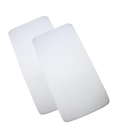 BabyPrem cradle bed fitted sheet 2 coloured cotton 90 x 40cm 2 WHITE