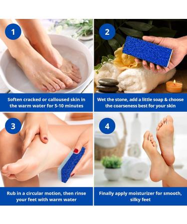 Love Natural Pumice Stone for Feet - 2-in-1 Exfoliating Scrubber for Dead Skin & Callus Removal - Professional Foot Care Rock (Blue - Buy Online on SooperMarket.com