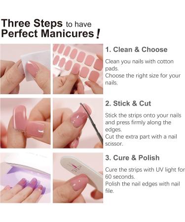 DANNI & TONI Cat Eyes Gel Nail Polish Strips - Crystal Haze French Tip | Salon-Quality Manicure Stickers Set - Buy Online on SooperMarket.com