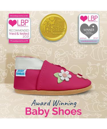 Soft Sole Leather Baby Walking Shoes 12-18 Months Pink Blossoms | Boy & Girl Toddler Shoes - Buy Online on SooperMarket.com