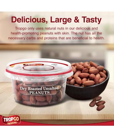 Tropgo Roasted Unsalted Peanuts 200g Tub - Peanuts in Resealable and Recyclable Tub - Wholesome Trail Mix with Fibre Protein and Essential Minerals - Healthy Nuts for All Ages - Buy Online on SooperMarket.com
