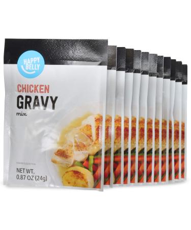 Amazon Brand - Happy Belly Chicken Flavored Gravy Mix, 0.87 Oz (Pack of 12)