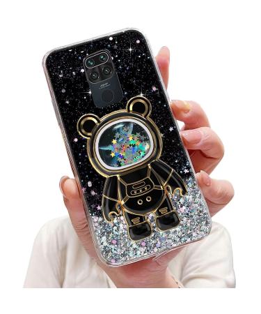 Tivenfezk Nadoli for Xiaomi Redmi Note 9 Treibsand B r Astronaut Hidden Stand Shell caricature glitter astronaut stand soft silicone bling cell phone case transparent protective cover xiaomi redmi note 9 black