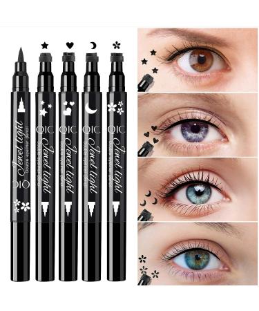 Dual Ended Waterproof Heart Stamp Eyeliner Pen | Long Lasting & Smudge Proof Eyeliner Makeup Tool - Buy Online on SooperMarket.com