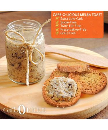 Carb-o-licious Low Carb Melba Toast - Sugar Free Keto Snack - Sea Salt - 4 oz (Pack of 2) - Buy Online on SooperMarket.com